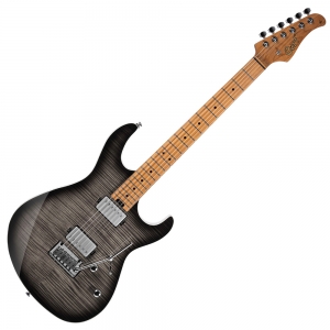 Cort elektromos gitár, éger test, fekete burst