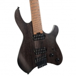 Cort elektromos gitár, fej nélküli multi-scale, matt áttetsző fekete